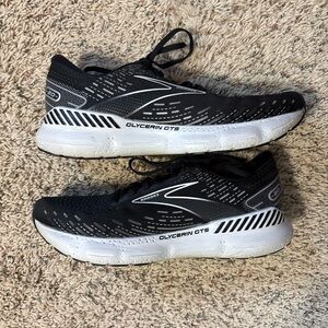 Brooks Men's Glycerin GTS 20 Black and White Athletic Shoes Size 10